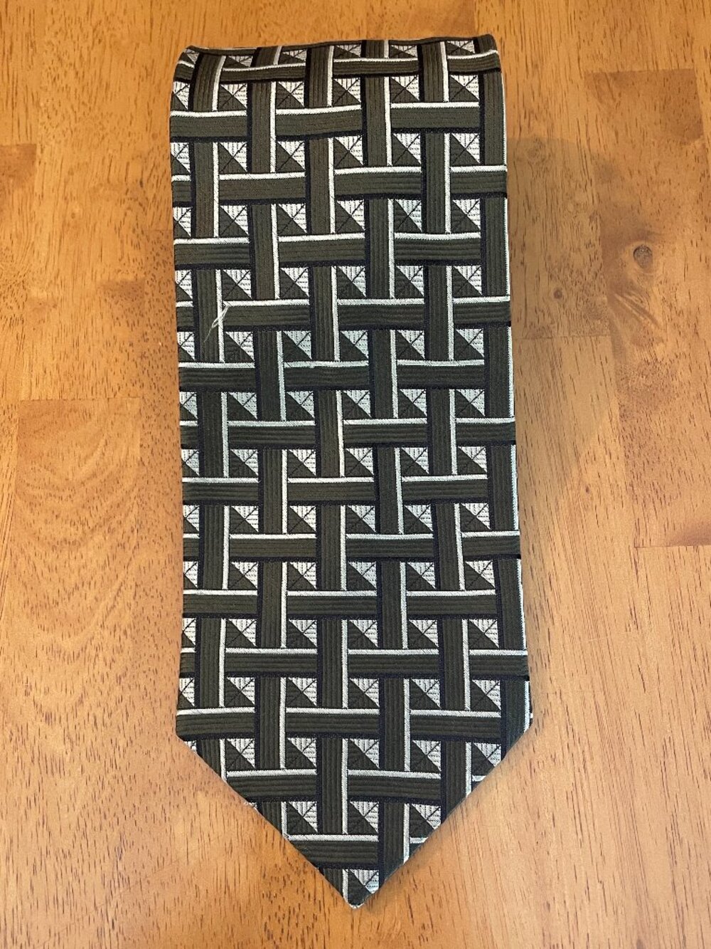 Vintage Pierre Balmain  interlocking "H" monogram pattern silk tie